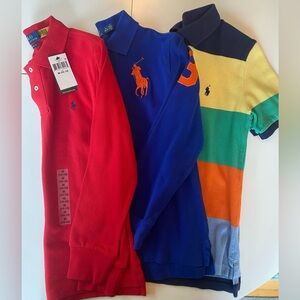 NWT & EUC - 3 Polo Ralph Lauren boys tops - 2 long sleeve, 1 short sleeve, 10-12